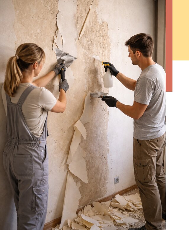 Снятие старых обоев в Киселевске от 5398 руб. под ключ недорого | ОТДЕЛОЧНИК-Кис