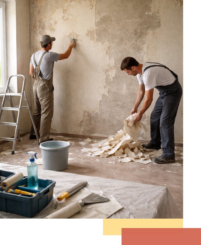 Снятие старых обоев в Киселевске быстро и качественно