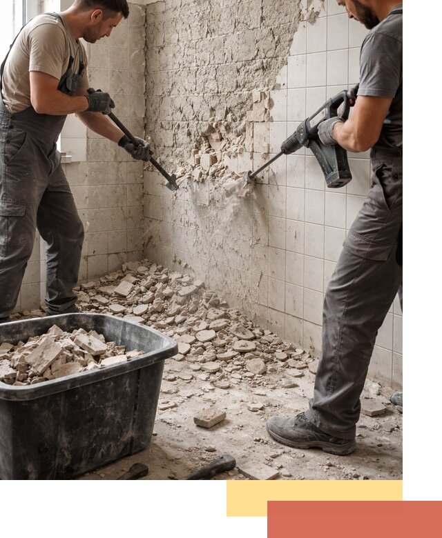 Демонтаж плитки со стен в Киселевске быстро и аккуратно