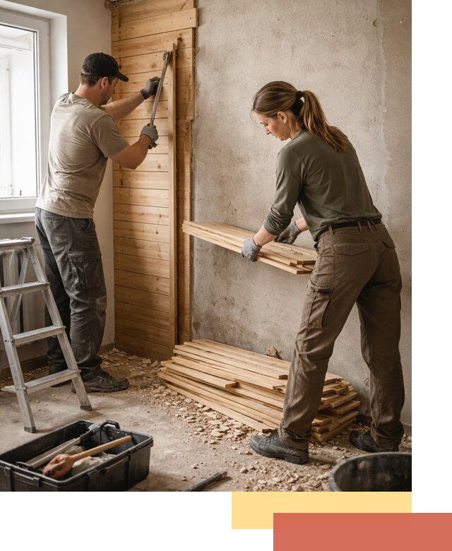 Демонтаж вагонки со стен в Киселевске — профессиональный демонтаж