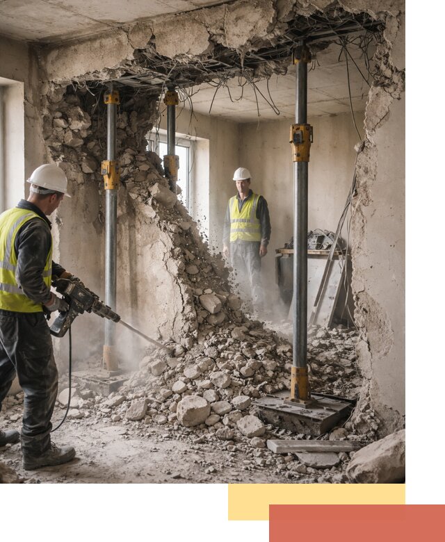 Снос несущих стен в Киселевске с гарантией безопасности и качества