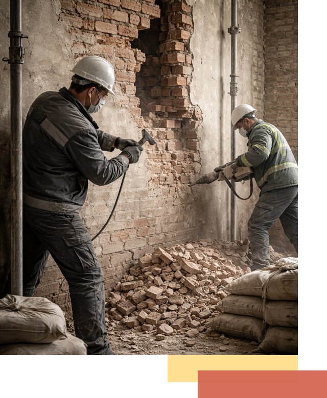 Демонтаж кирпичных стен в Киселевске быстро и безопасно