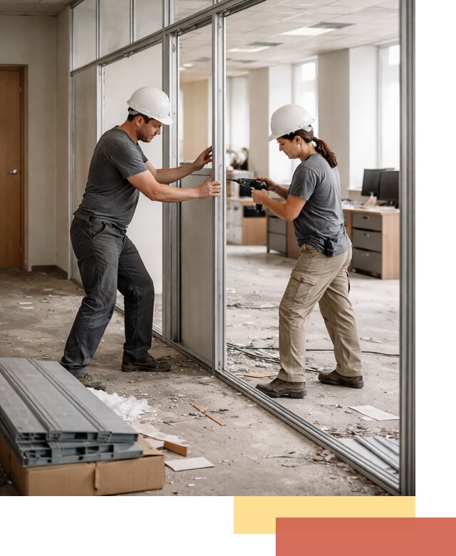 Демонтаж алюминиевых перегородок в Киселевске быстро и аккуратно