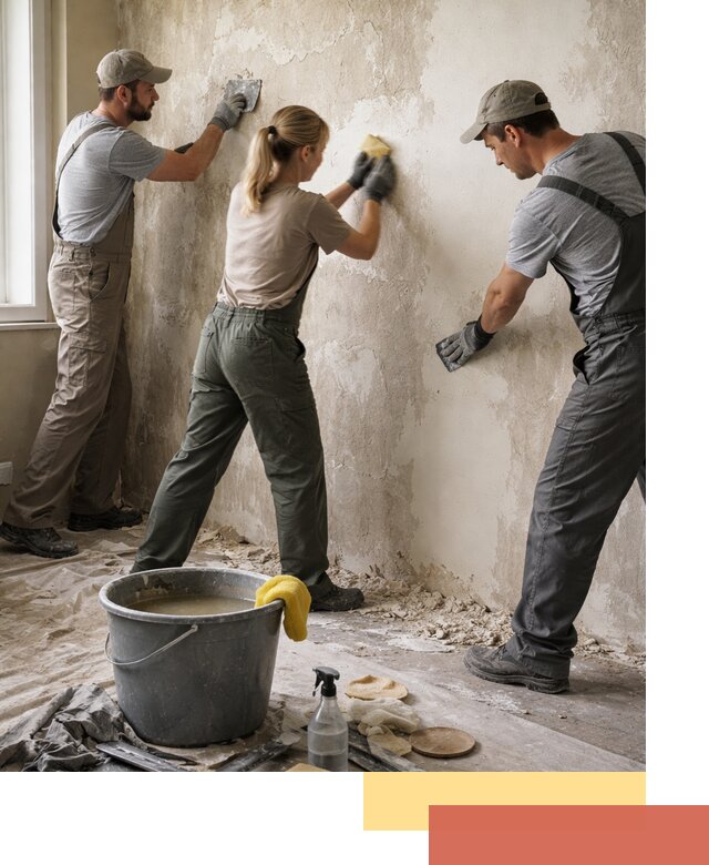 Очистка стен от клея и грунтовки в Киселевске качественно и быстро