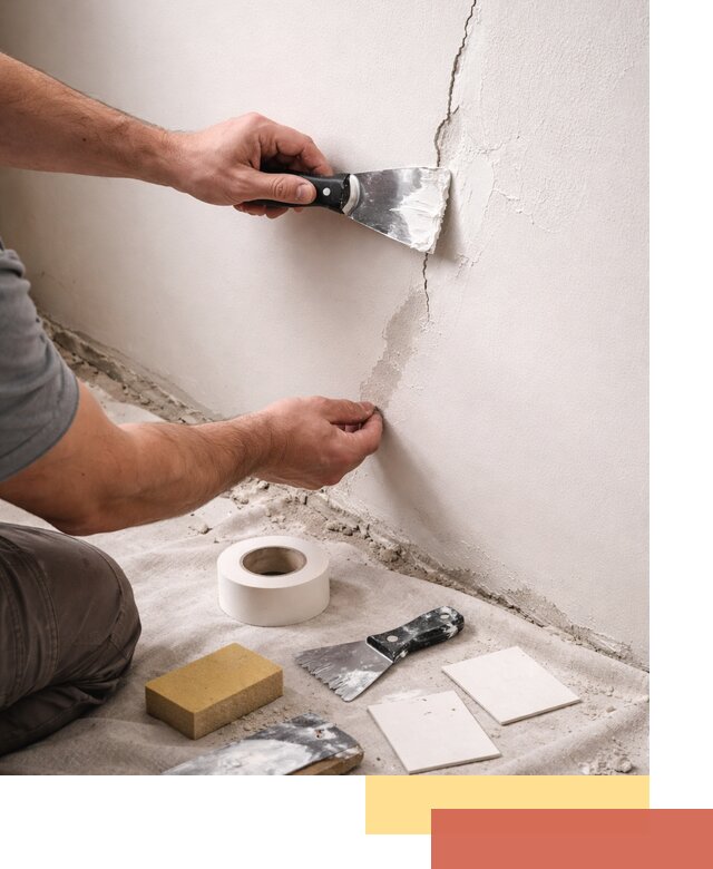 Заделка трещин и сколов в стенах и потолках в Киселевске