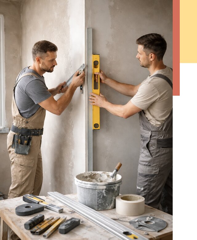 Выведение углов стен в Киселевске от 1902 руб. быстро и недорого | ОТДЕЛОЧНИК-Кис