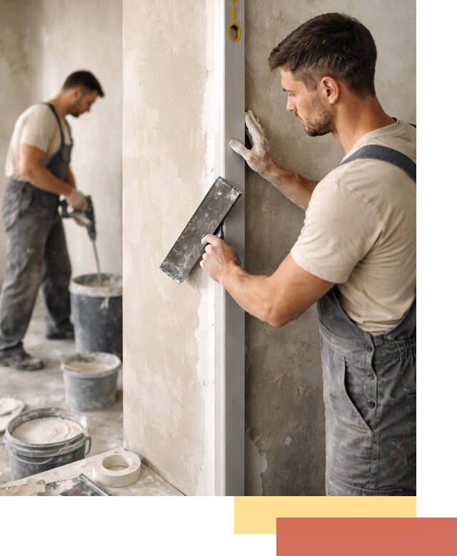 Выведение углов стен в Киселевске: монтаж и оштукатуривание