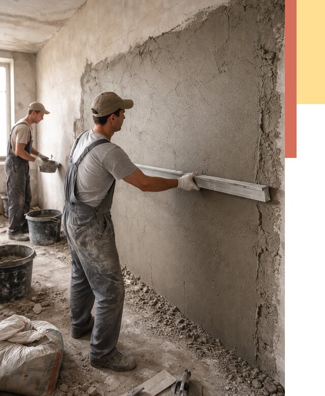 Цементная штукатурка стен в Киселевске от 4626 руб/м2 — быстро и недорого | ОТДЕЛОЧНИК-Кис