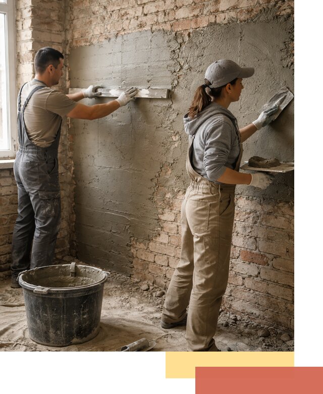 Штукатурка кирпичных стен в Киселевске — качественно и надежно