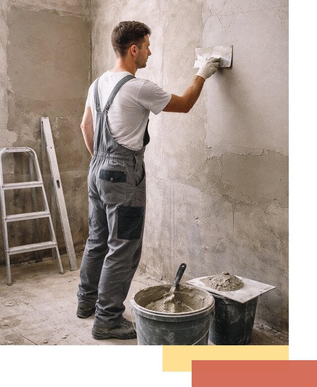 Штукатурка стен в ванной под ключ в Киселевске