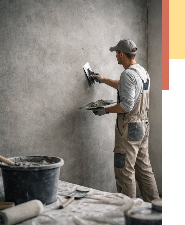 Декоративная штукатурка под бетон в Киселевске от 2570 руб./м² — нанесение под ключ | ОТДЕЛОЧНИК-Кис