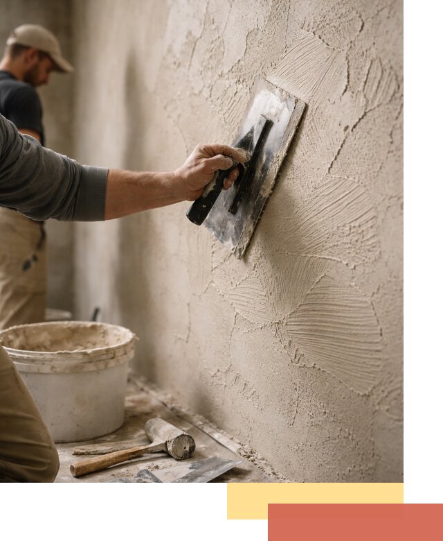 Фактурная штукатурка стен в Киселевске — монтаж, отделка, реставрация