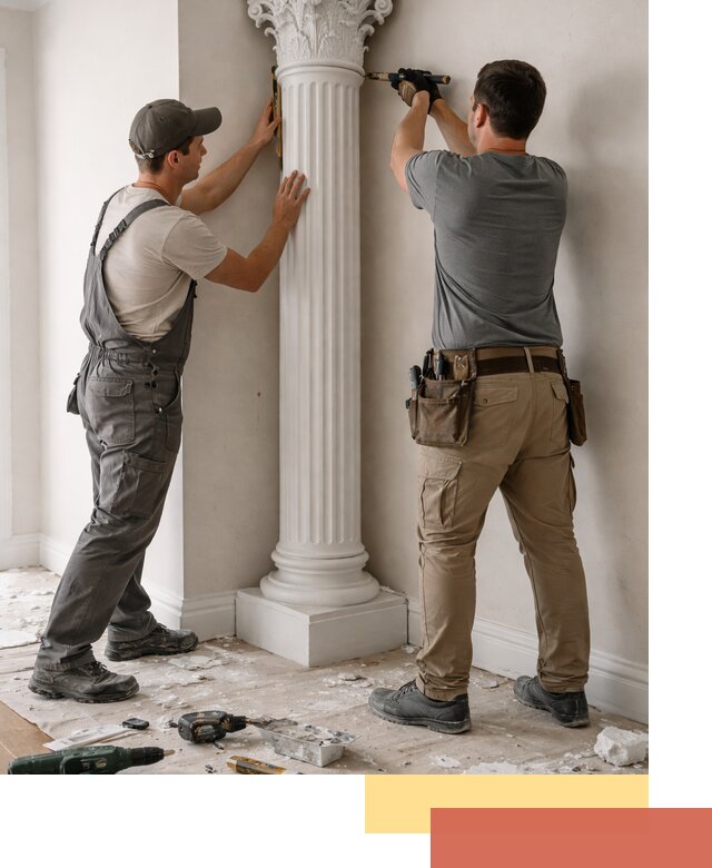 Установка декоративных колонн в Киселевске под ключ