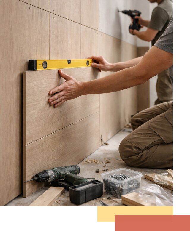 Профессиональный монтаж МДФ панелей на стены в Киселевске