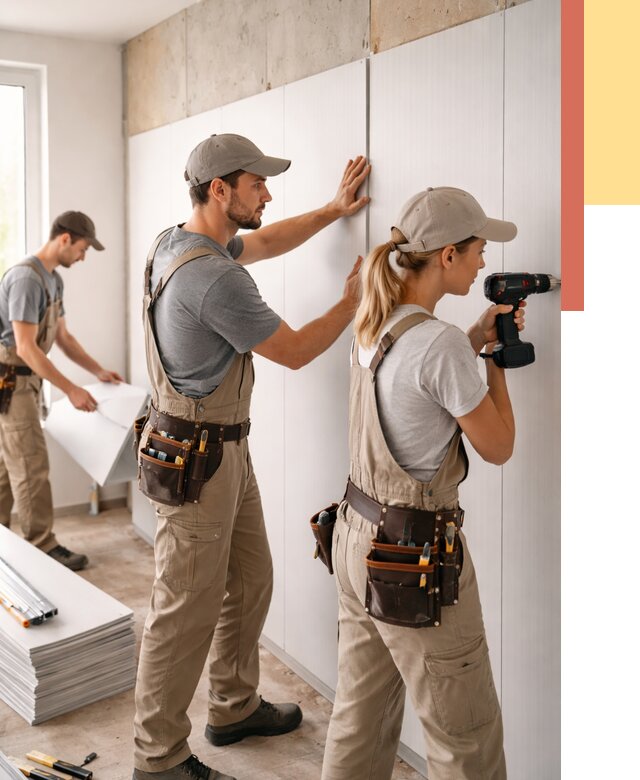 Монтаж ПВХ панелей на стены в Киселевске от 463 руб/м2 — быстро и недорого | ОТДЕЛОЧНИК-Кис