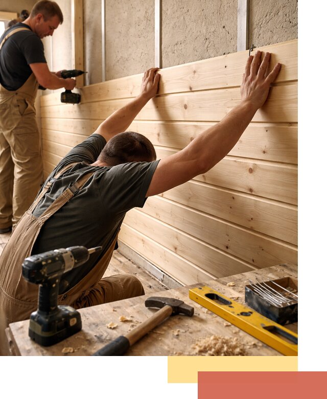 Монтаж деревянной вагонки на стены в Киселевске быстро и качественно