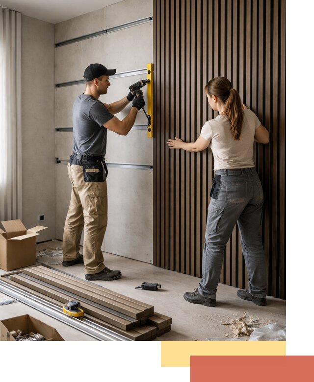 Монтаж реечных панелей на стены в Киселевске