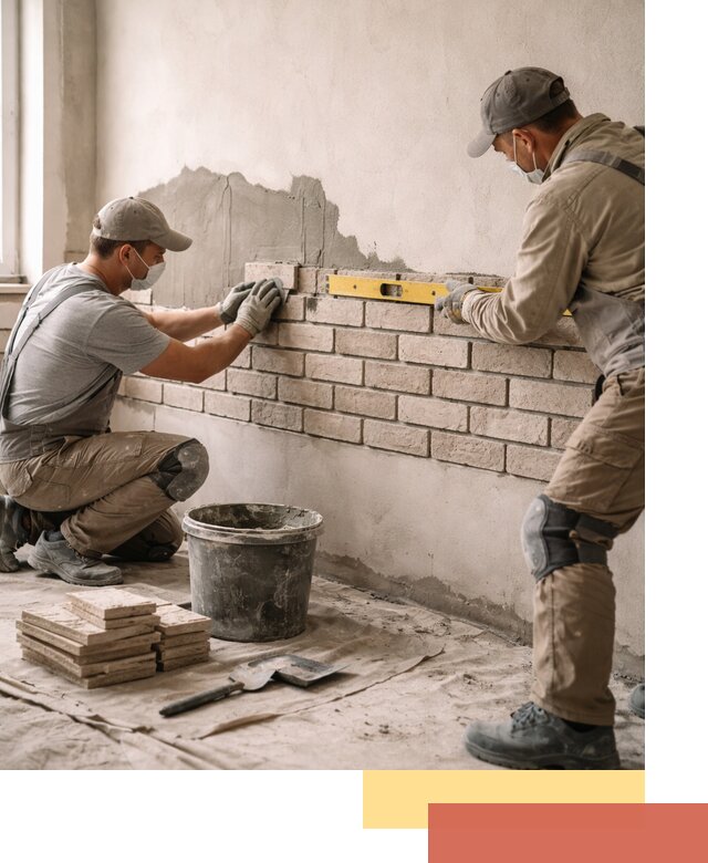 Монтаж декоративного кирпича профессионально в Киселевске