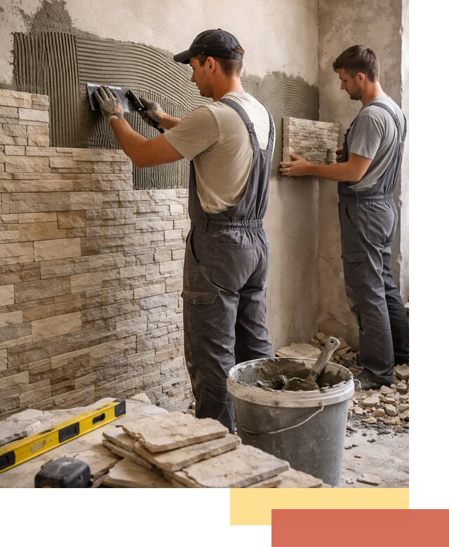 Монтаж искусственного камня в Киселевске — облицовка стен и фасадов