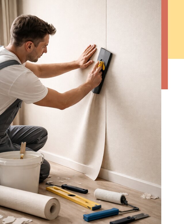 Поклейка виниловых обоев в Киселевске от 4626 руб. | Быстро и недорого — ОТДЕЛОЧНИК-Кис