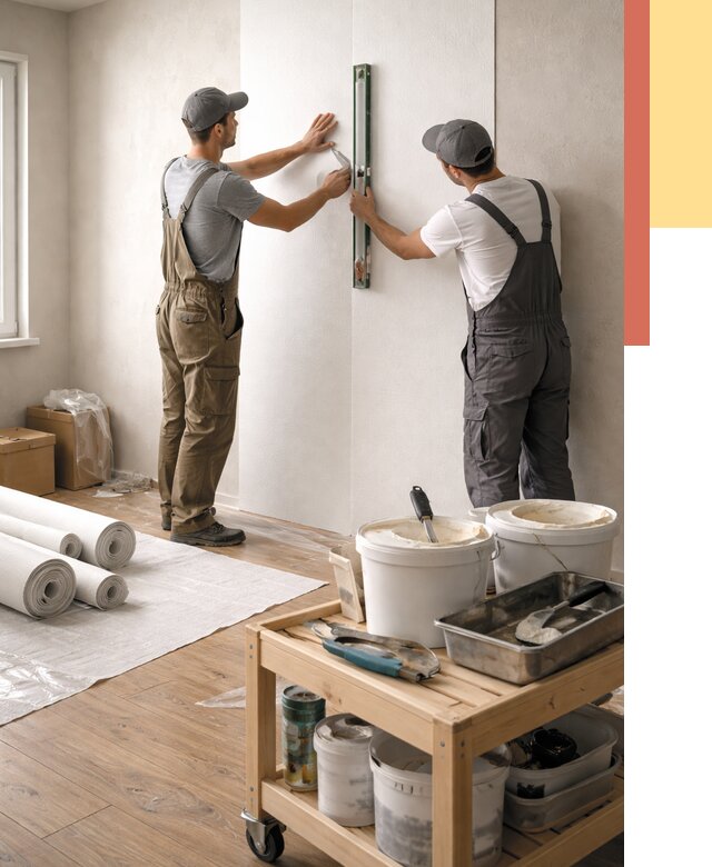 Поклейка стеклообоев в Киселевске от 6683 руб. за м2 — быстро и недорого | ОТДЕЛОЧНИК-Кис