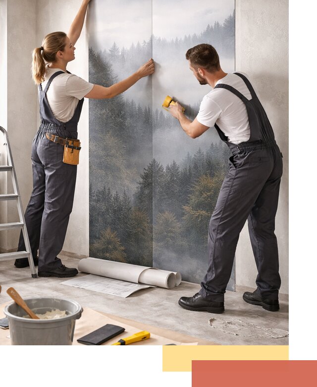 Поклейка фотообоев профессионально в Киселевске под ключ