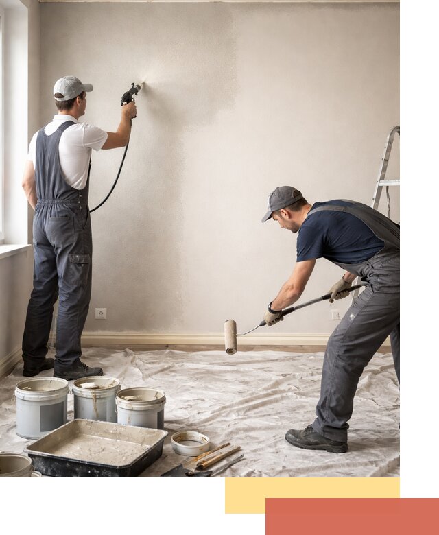 Покраска стен моющейся краской и защита поверхностей в Киселевске