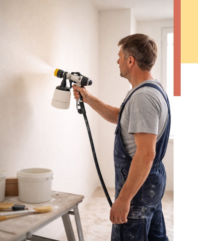 Покраска стен краскопультом в Киселевске от 7711 руб. — механизированная покраска | ОТДЕЛОЧНИК-Кис