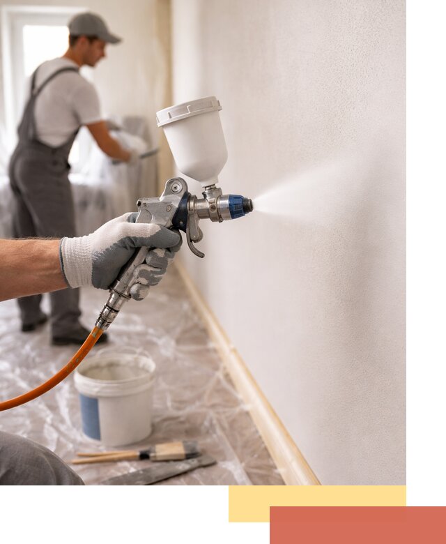 Покраска стен краскопультом в Киселевске быстро и качественно