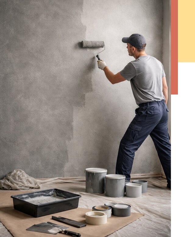 Покраска стен под бетон в Киселевске от 668 руб. за м2 — быстро и недорого | ОТДЕЛОЧНИК-Кис