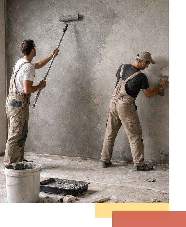 Покраска стен под бетон в Киселевске профессионально и недорого