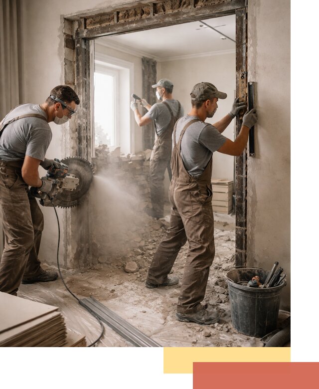 Расширение дверного проема под установку новой двери в Киселевске