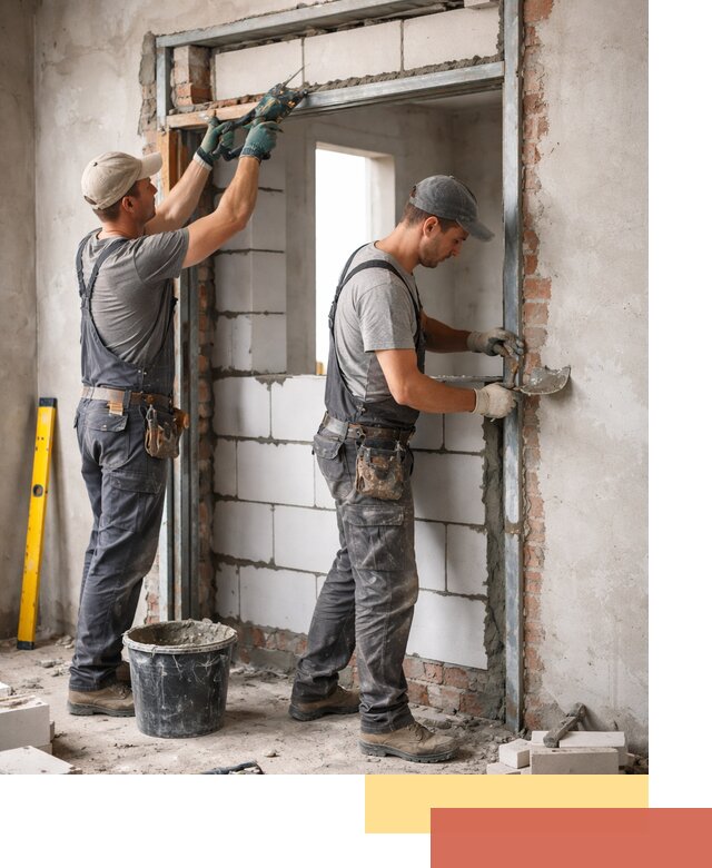 Закладка дверного проема под ключ в Киселевске: демонтаж, монтаж, отделка