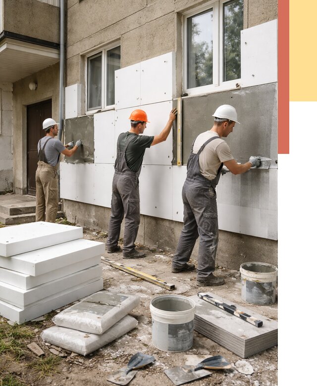 Утепление стен пенопластом в Киселевске от 1799 руб. — недорого и под ключ | ОТДЕЛОЧНИК-Кис