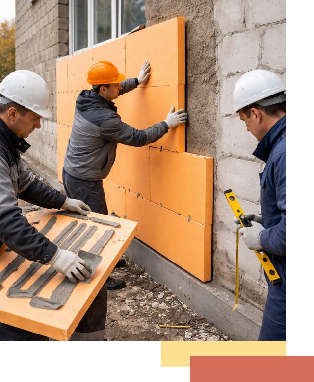 Утепление фасада пеноплексом под ключ в Киселевске