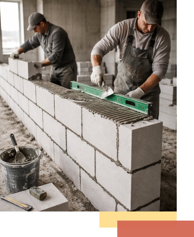 Кладка перегородок из газобетона в Киселевске быстро и качественно