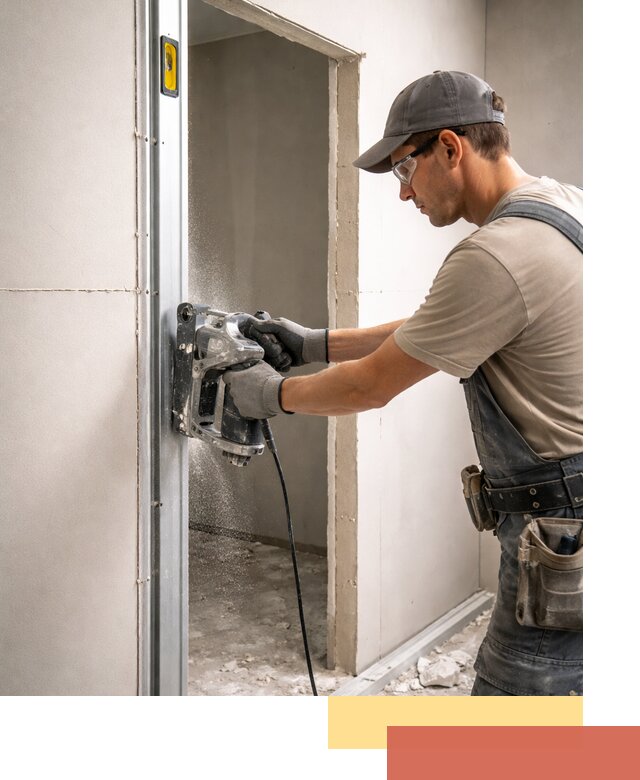 Устройство дверного проема в перегородке в Киселевске