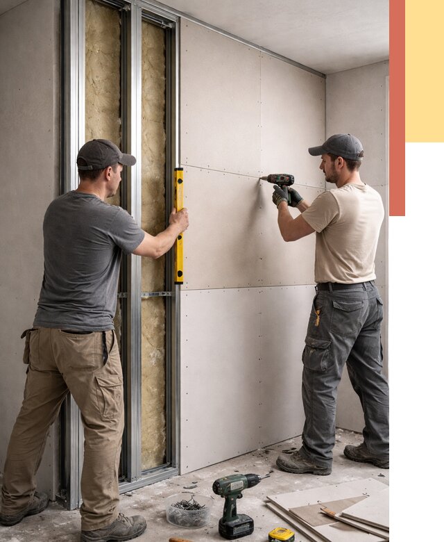 Монтаж двухслойной перегородки из гипсокартона в Киселевске от 1491 руб. | ОТДЕЛОЧНИК-Кис