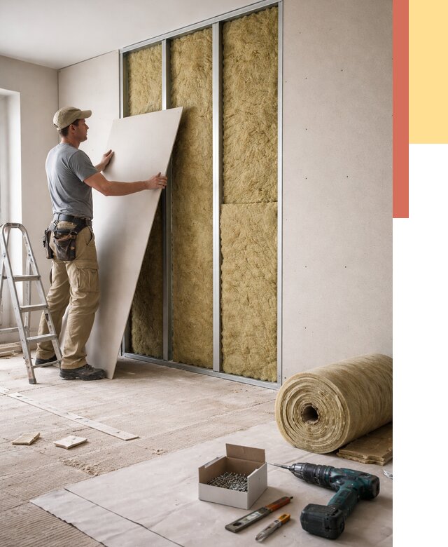 Перегородка из гипсокартона с шумоизоляцией в Киселевске от 3208 руб. | ОТДЕЛОЧНИК-Кис