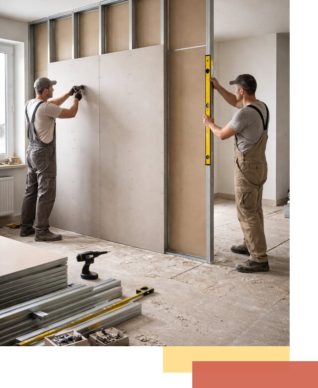 Зонирующая перегородка из гипсокартона под ключ в Киселевске