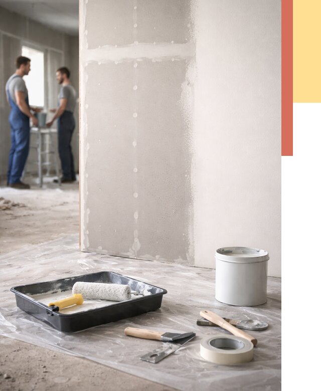 Покраска перегородок из гипсокартона в Киселевске от 4626 руб. под ключ | ОТДЕЛОЧНИК-Кис