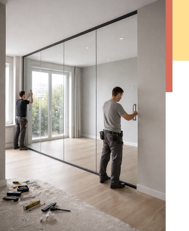 Изготовление стеклянных перегородок в Киселевске от 12697 руб. под ключ | ОТДЕЛОЧНИК-Кис