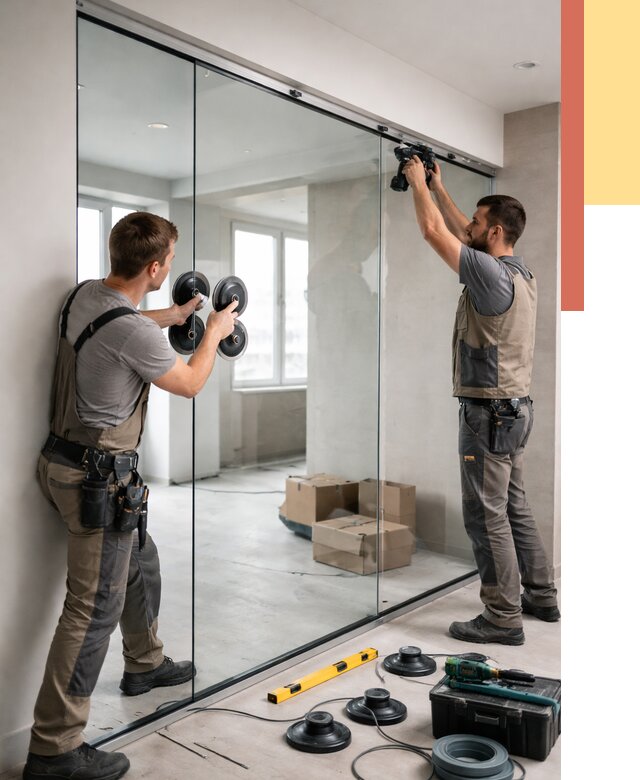 Монтаж стеклянных перегородок в Киселевске от 6683 руб. | ОТДЕЛОЧНИК-Кис