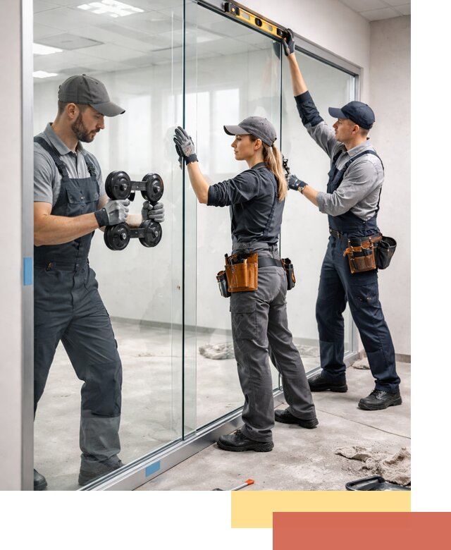 Профессиональный монтаж стеклянных перегородок в Киселевске