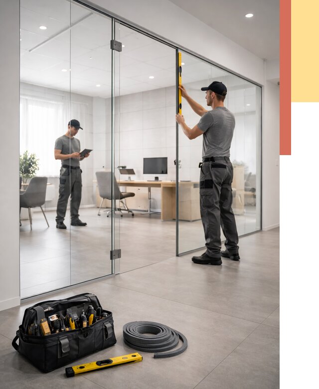 Цельностеклянные перегородки под ключ в Киселевске от 9767 руб. — монтаж и цены | ОТДЕЛОЧНИК-Кис