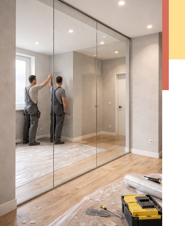 Безрамные стеклянные перегородки в Киселевске — монтаж от 9767 руб. | ОТДЕЛОЧНИК-Кис