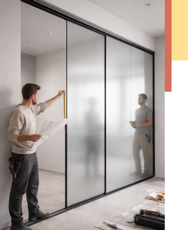 Матовые стеклянные перегородки в Киселевске от 8739 руб. — монтаж и установка | ОТДЕЛОЧНИК-Кис