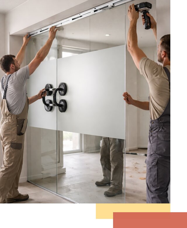 Матовые стеклянные перегородки под ключ в Киселевске