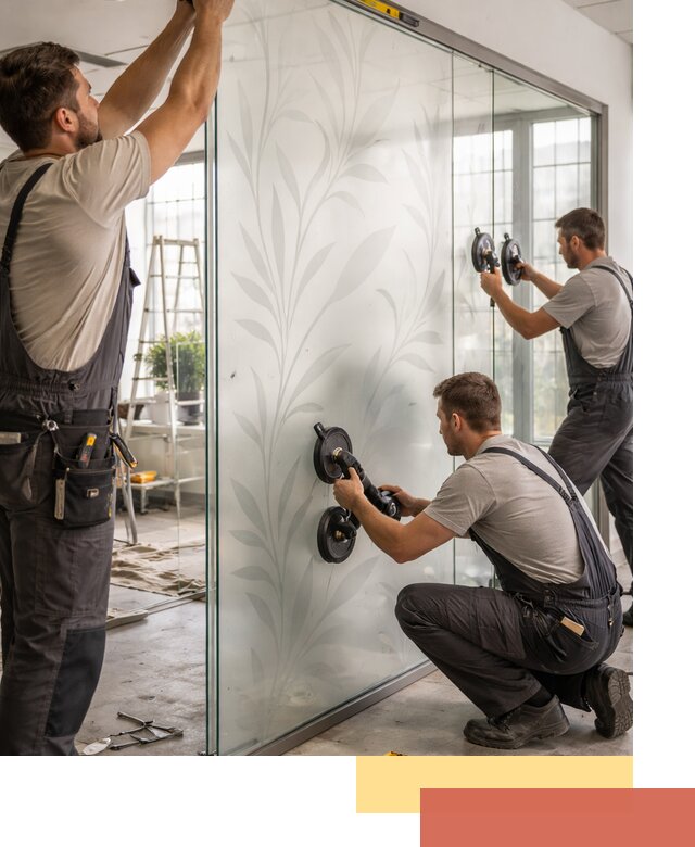 Стеклянные перегородки с рисунком на заказ в Киселевске