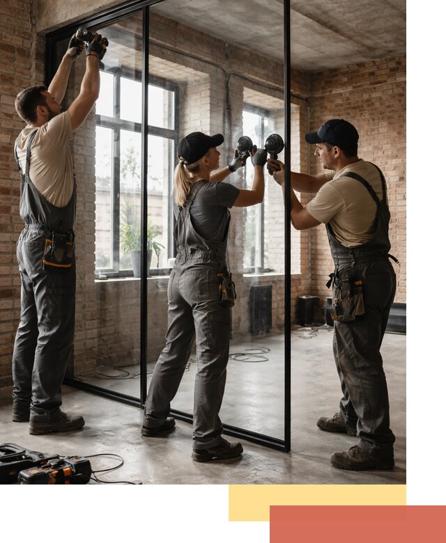 Стеклянные перегородки лофт — изготовление и монтаж в Киселевске